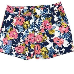 Isaac Mizrahi Women's Short Blue / Pink Floral 5" Inseam Women's Size 10 NWOT
